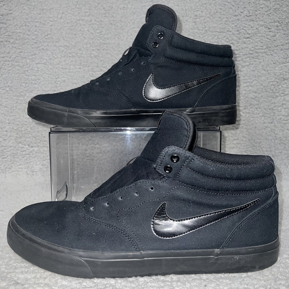 Nike SB Men's Size 14 Triple Black Skateboard Charge Mid Canvas CN5264